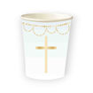 Picture of BOTANICAL CROSS PAPER CUPS BLUE 237ML - 8 PACK